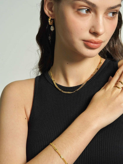 Beaded Chain Layered Necklace