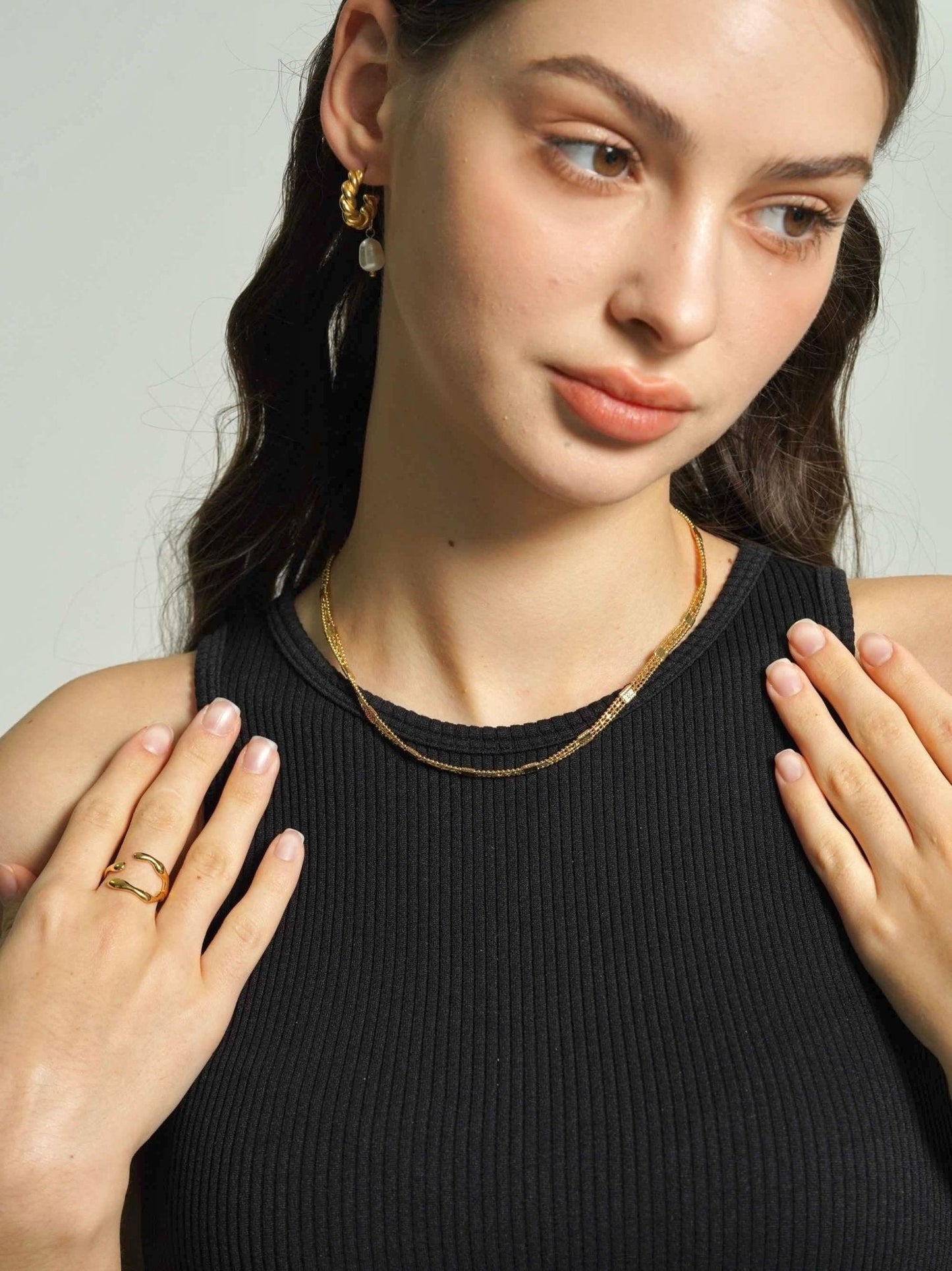 Beaded Chain Layered Necklace