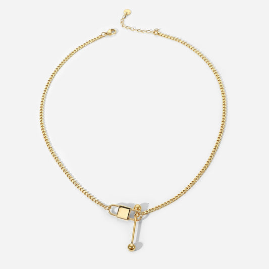 Gold Lock Necklace