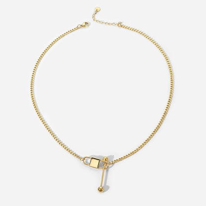 Gold Lock Necklace