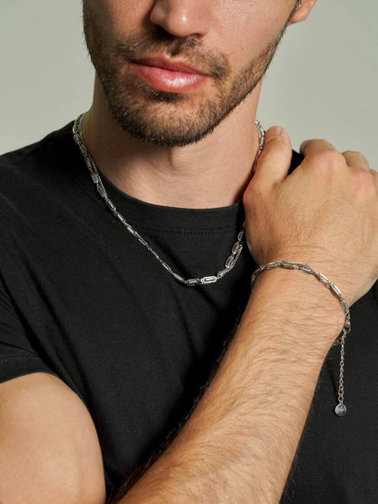 Layered Curb Chain Necklace Men