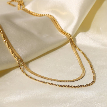 Layered Herringbone Necklace