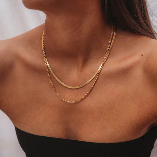 Layered Herringbone Necklace