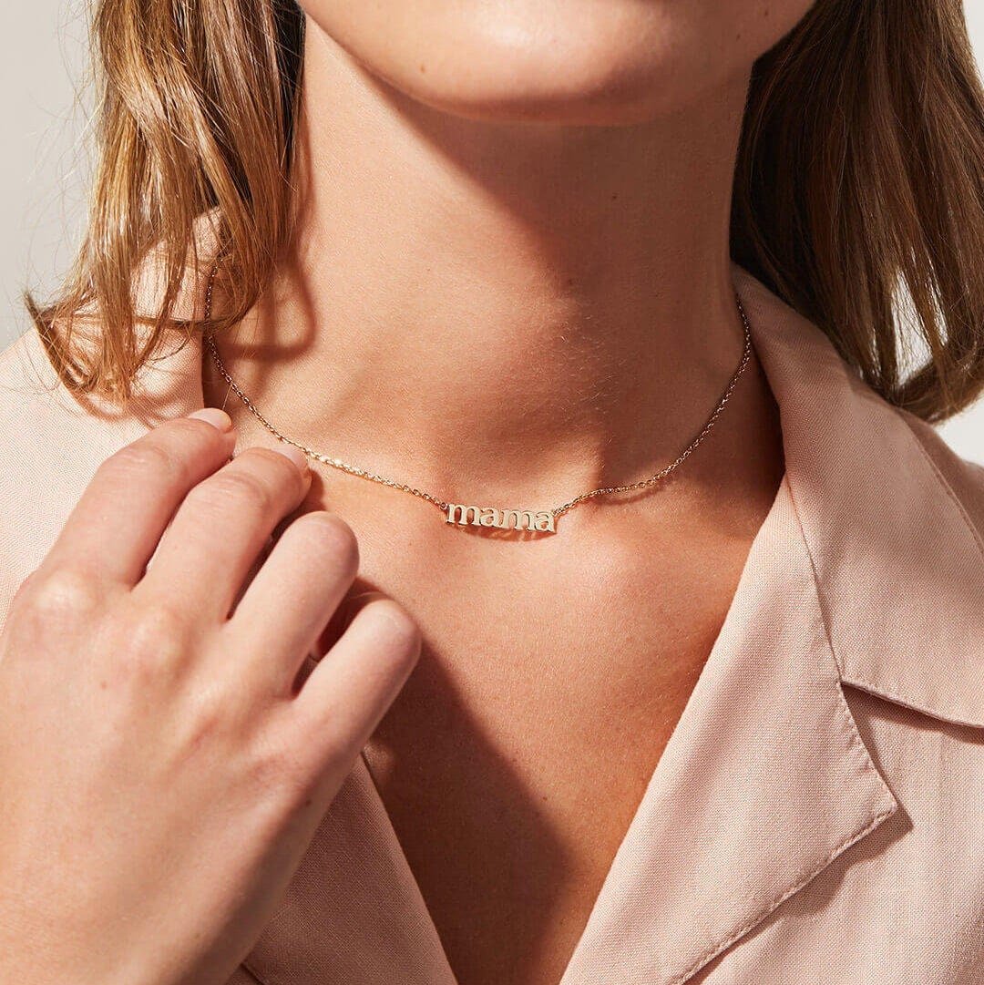 Mama Script Necklace