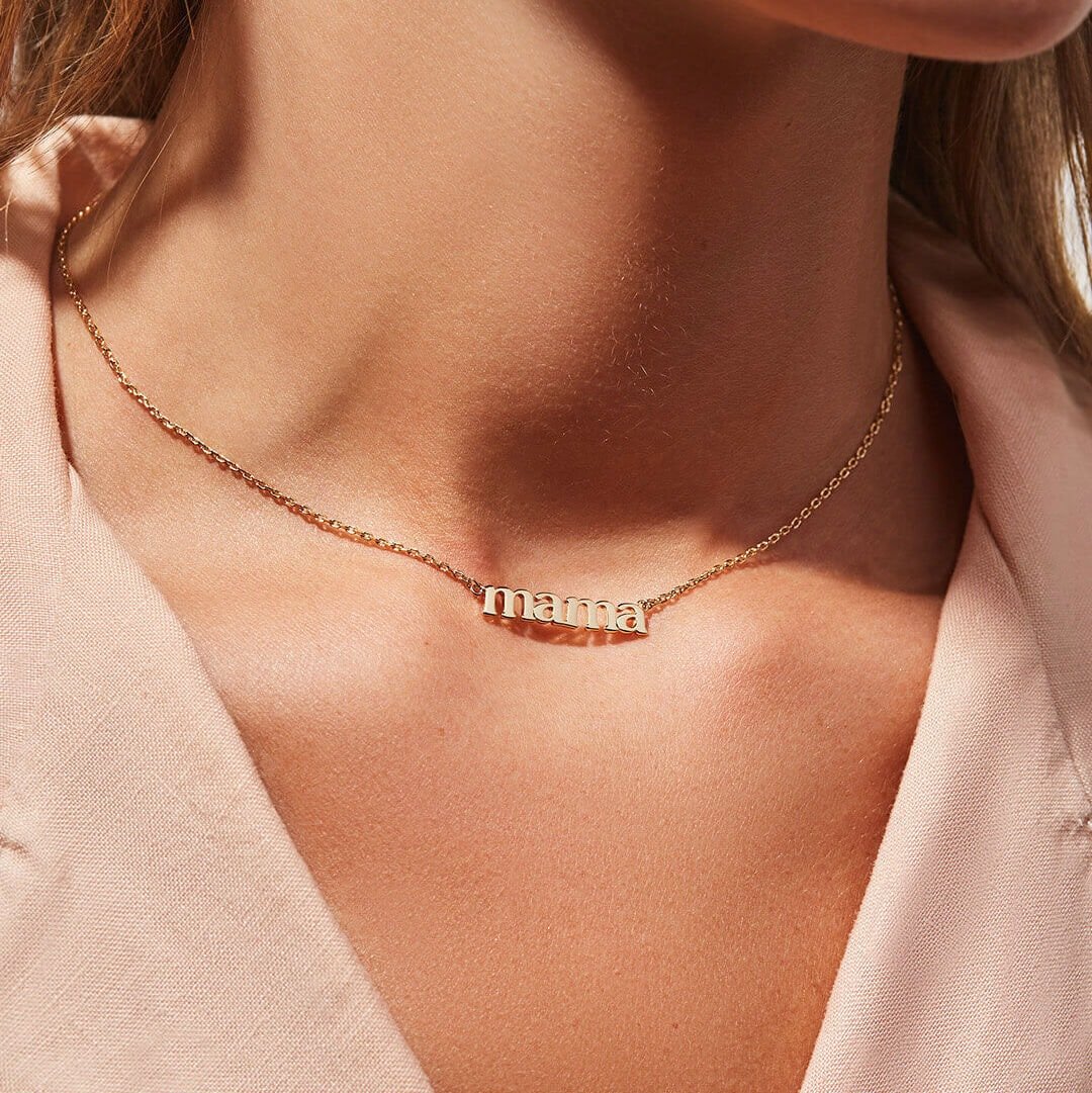 Mama Script Necklace