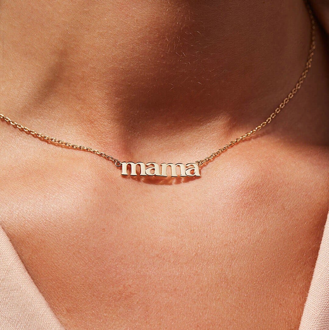 Mama Script Necklace