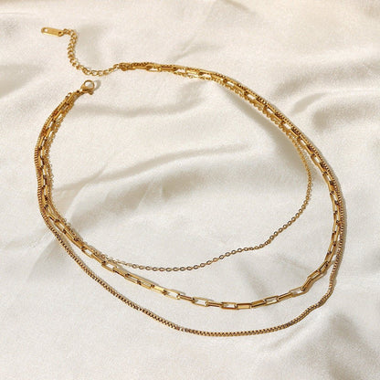 Paperclip Chain Layered Necklace