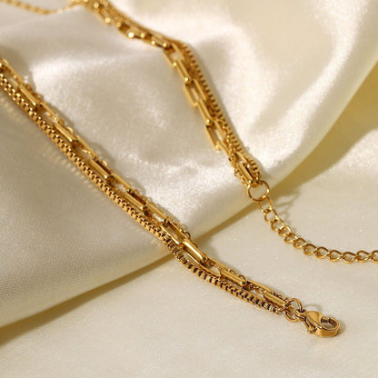 Paperclip Chain Layered Necklace