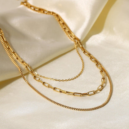 Paperclip Chain Layered Necklace