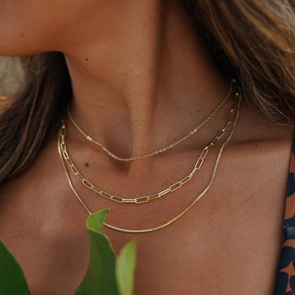 Paperclip Chain Layered Necklace