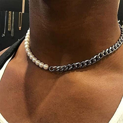 Pearl Chain Necklace Men