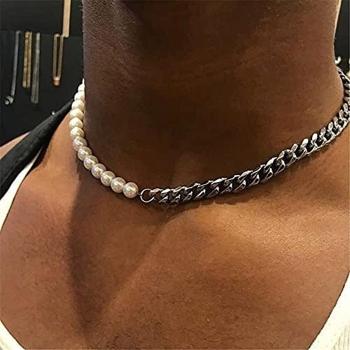 Pearl Chain Necklace Men