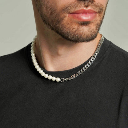 Pearl Chain Necklace Men