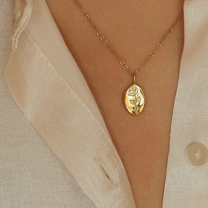 Rose Coin Necklace