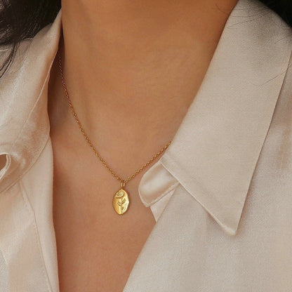 Rose Coin Necklace