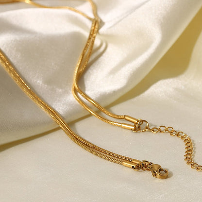 Round Herringbone Layered Necklace