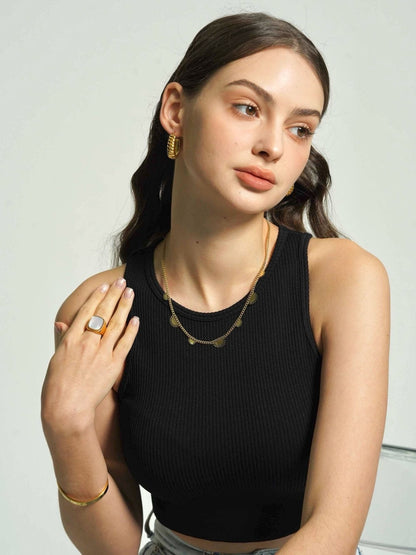 Sun Charm Choker Necklace