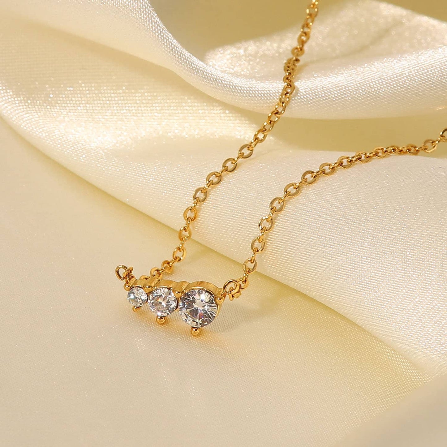 Three Diamond Necklace