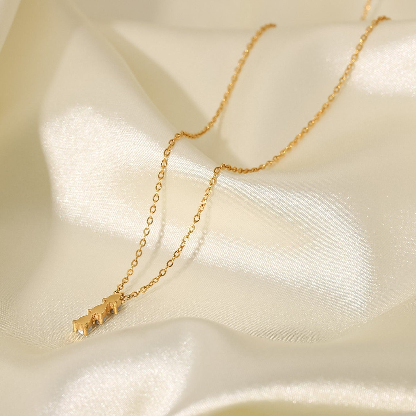 Three Diamond Necklace