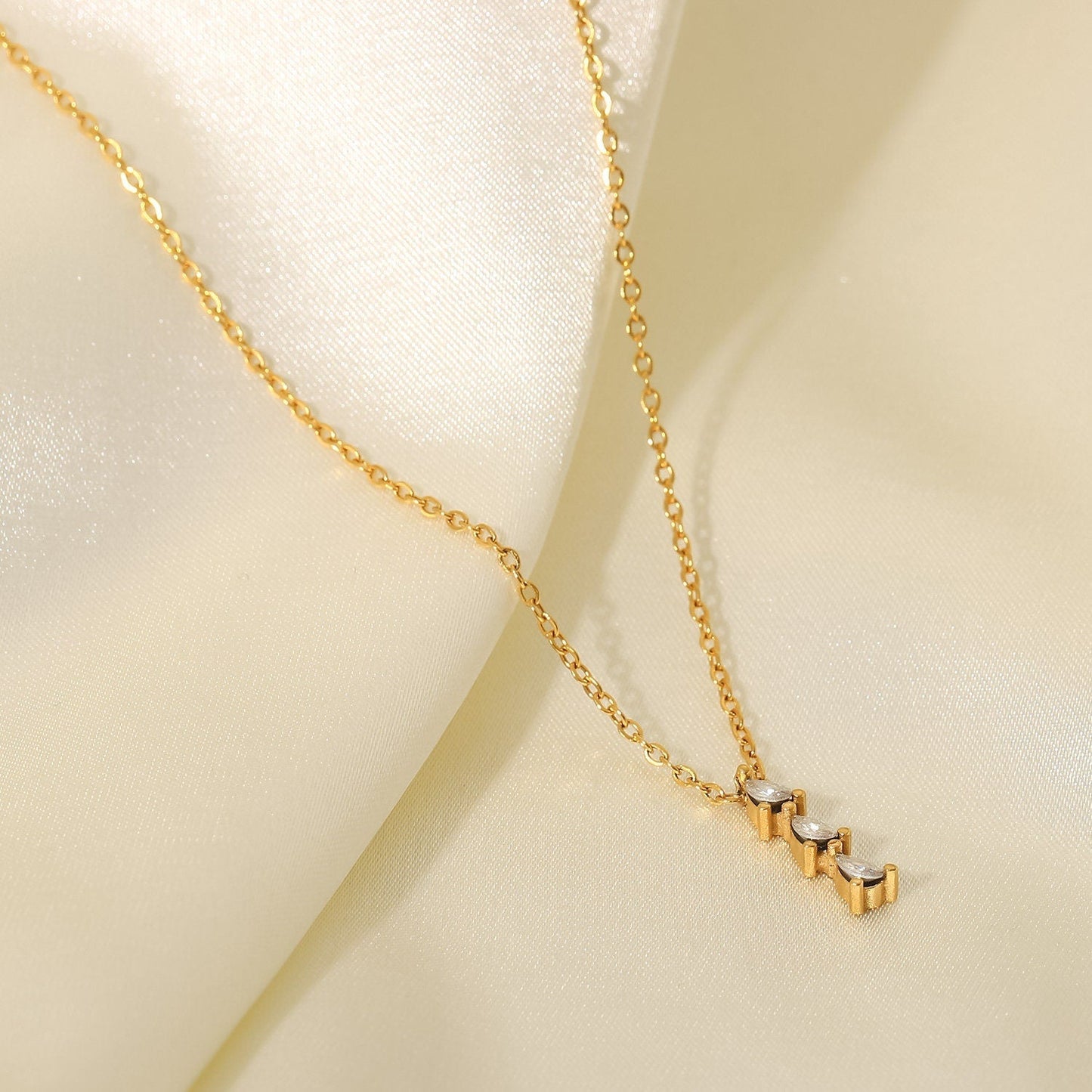 Three Diamond Necklace