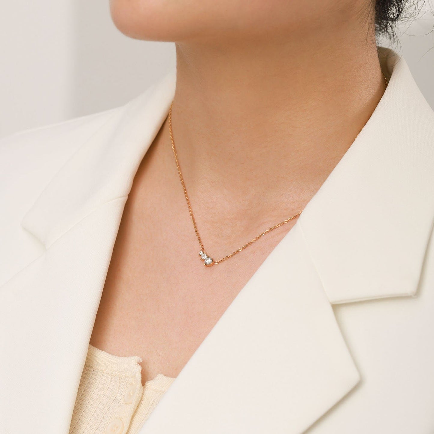 Three Diamond Necklace