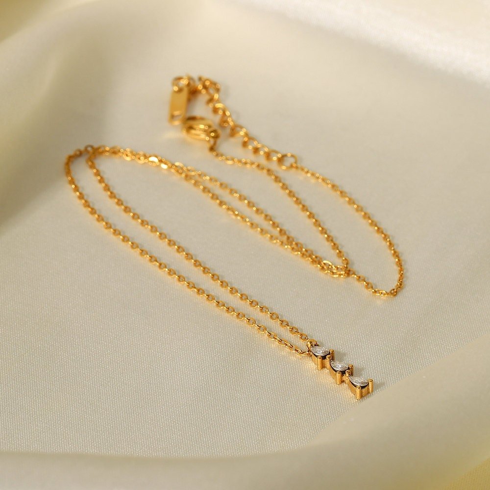 Three Diamond Necklace