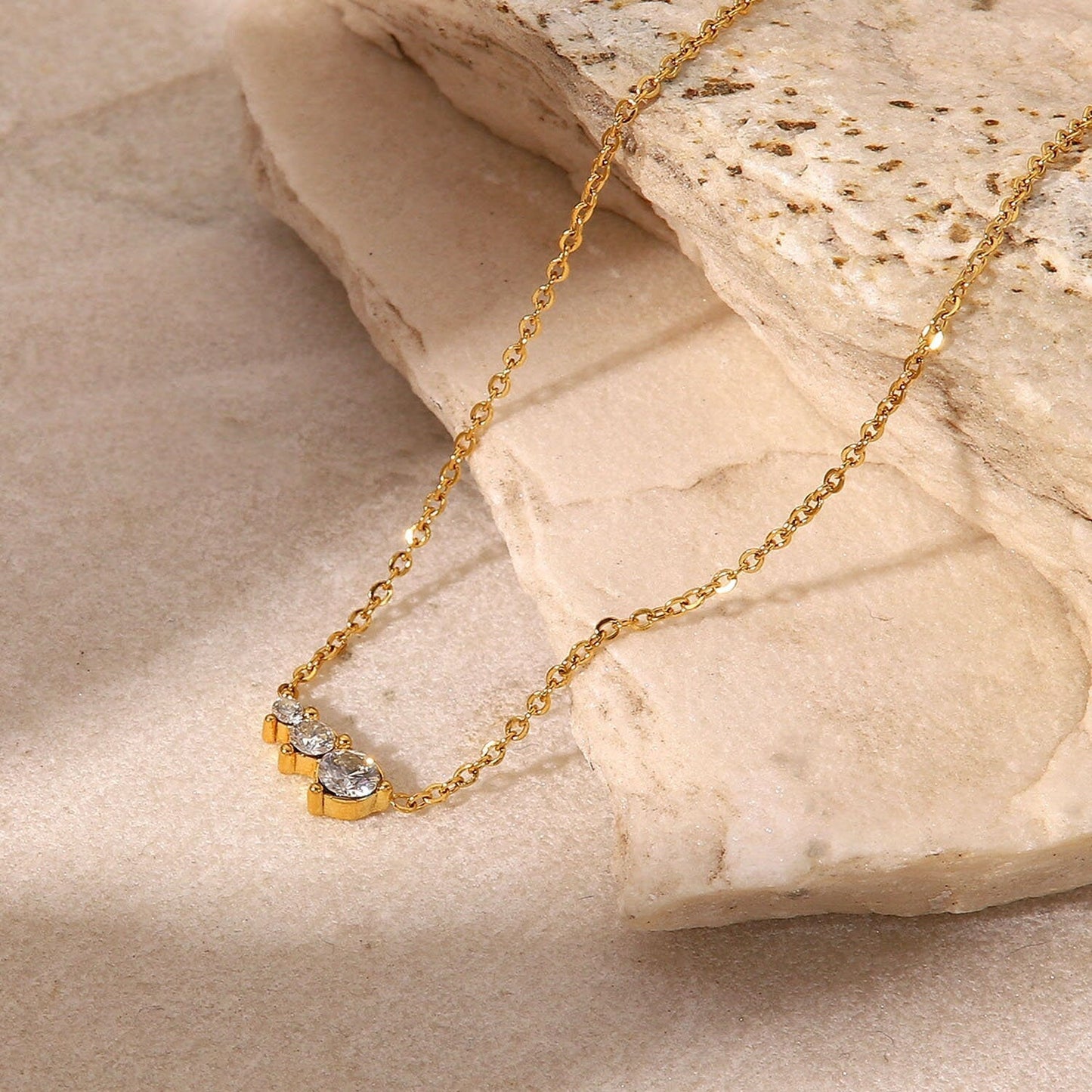 Three Diamond Necklace