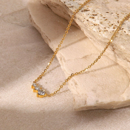 Three Diamond Necklace