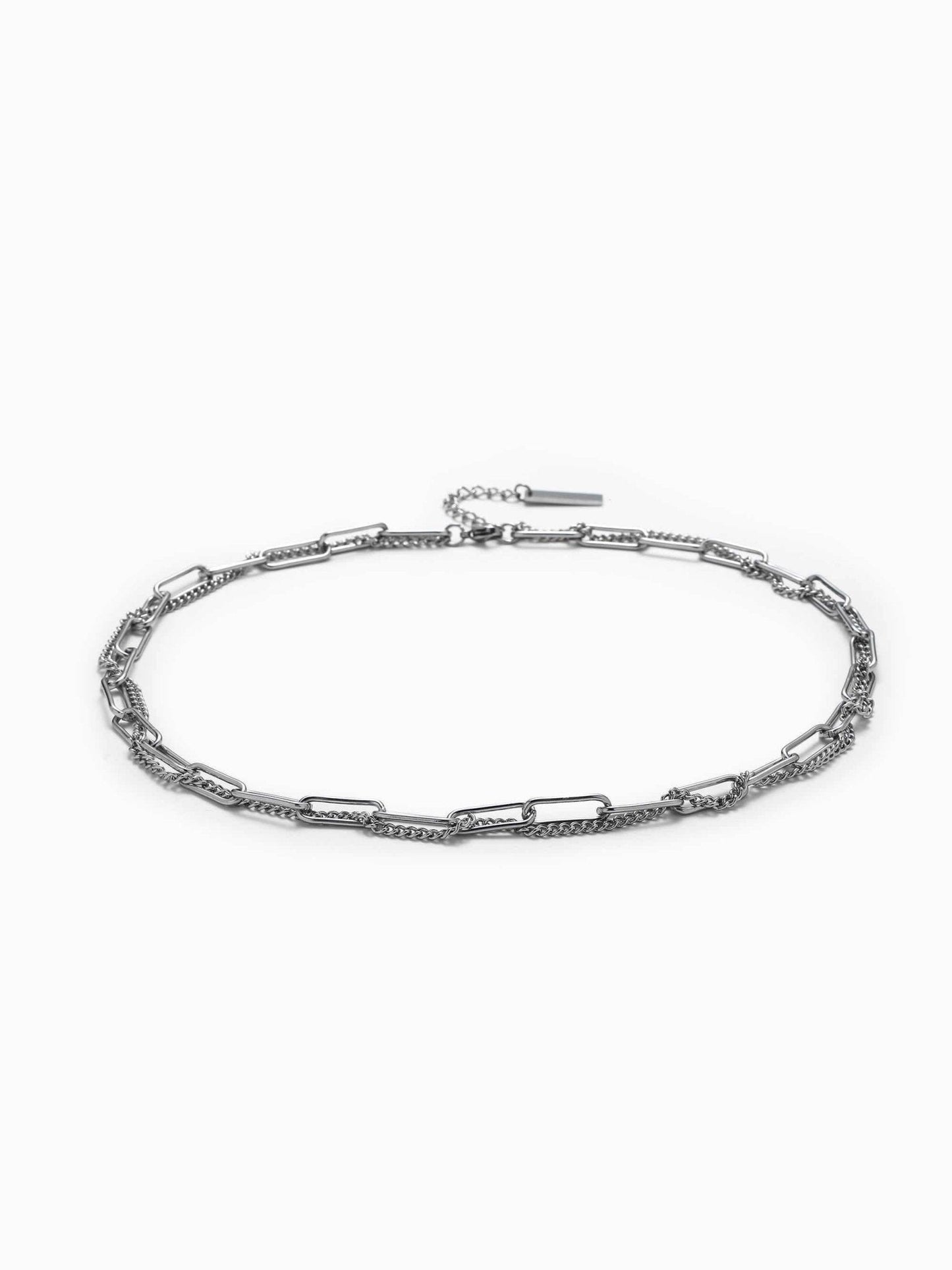 Two Strand Link Chain Necklace Men